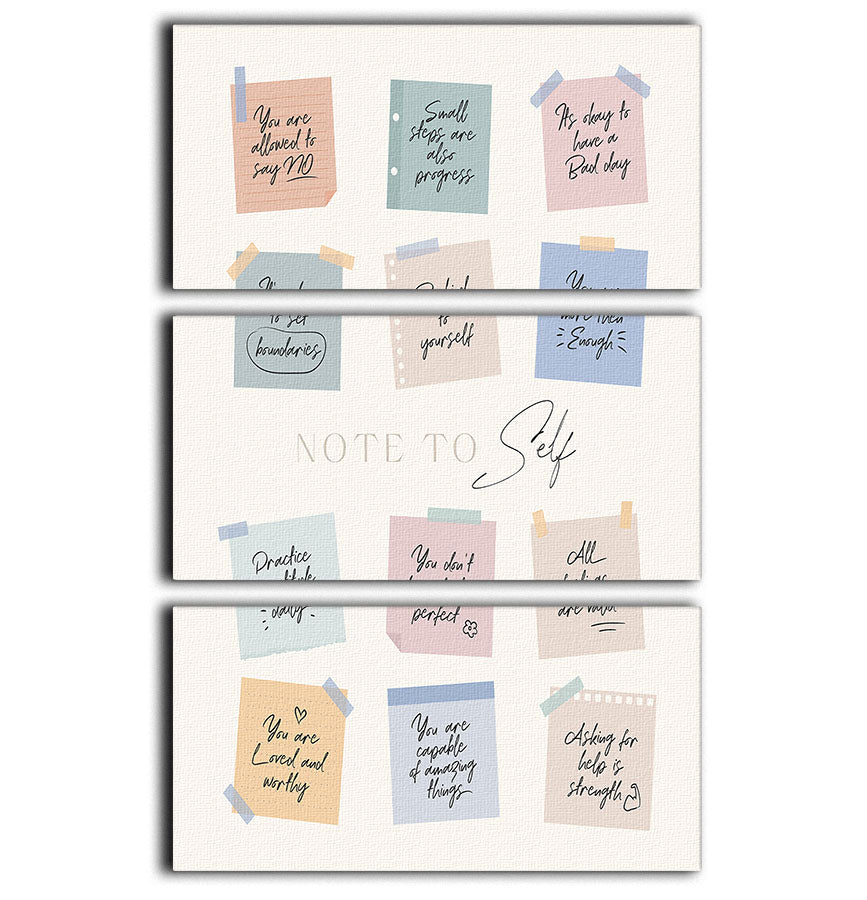 Note To Self 3 Split Panel Canvas Print - Canvas Art Rocks - 1