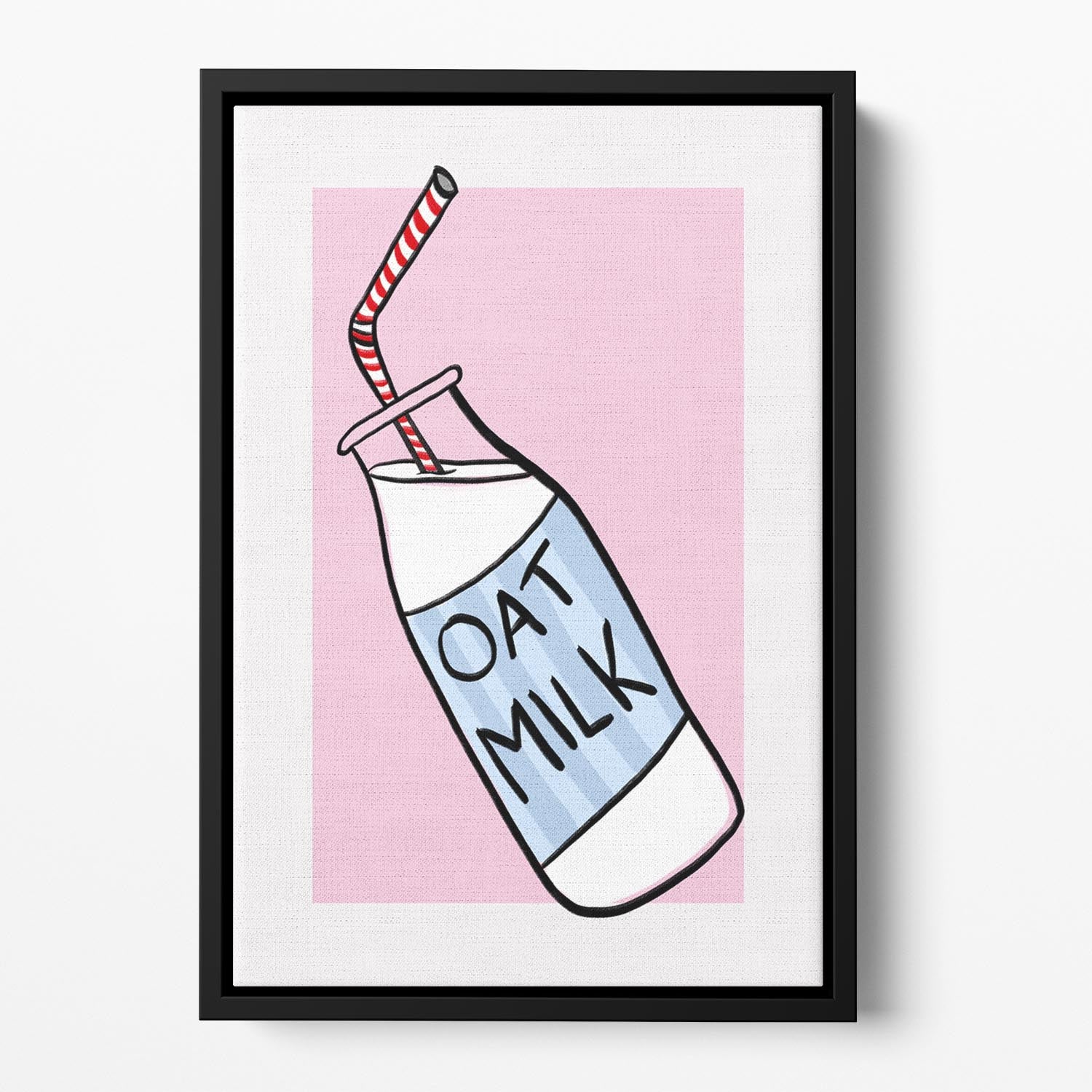 Oat Milk Floating Framed Canvas - Canvas Art Rocks - 2