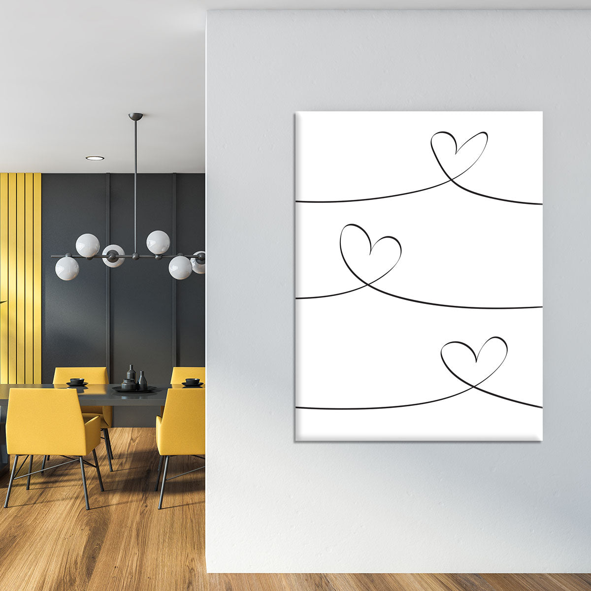 One Line Canvas Print or Poster - 1x - 4