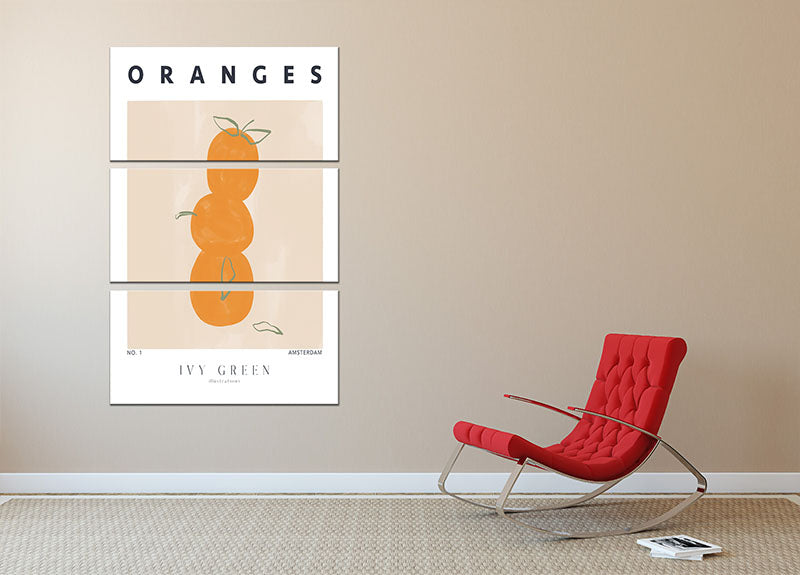 Oranges 3 Split Panel Canvas Print - Canvas Art Rocks - 2