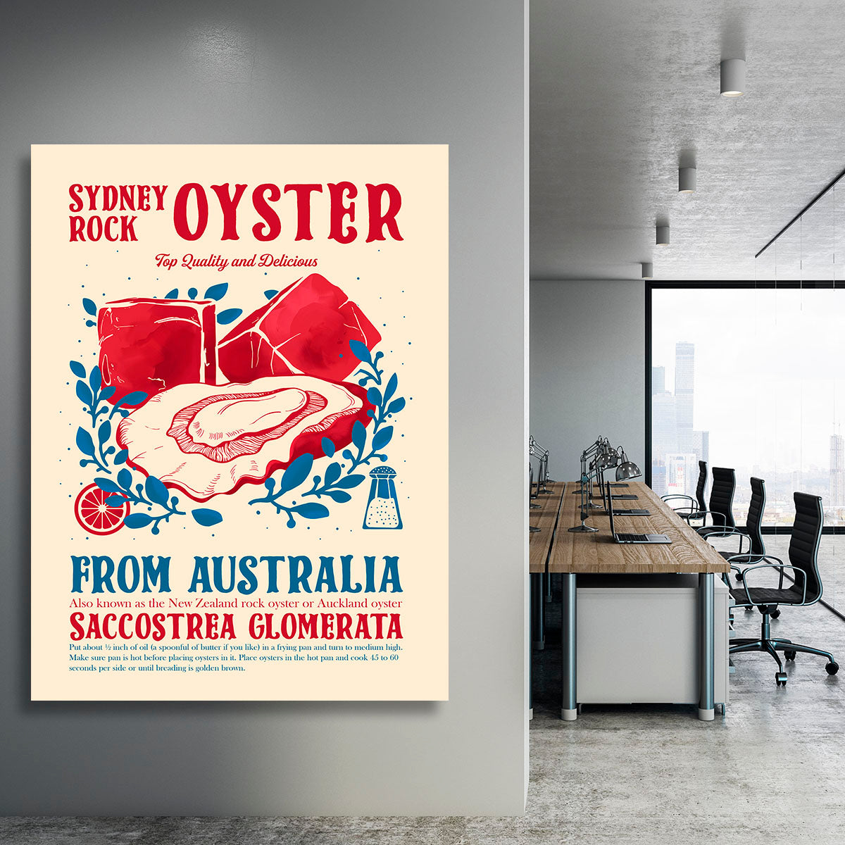 Oyster kitchen decor Canvas Print or Poster - Canvas Art Rocks - 3