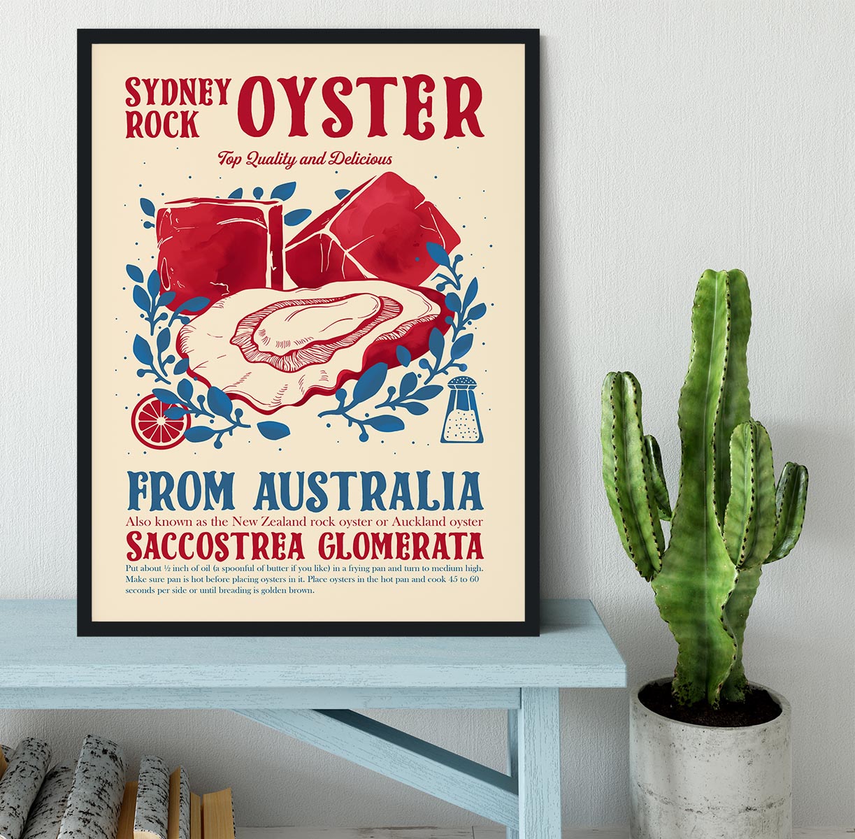 Oyster kitchen decor Framed Print - Canvas Art Rocks - 2