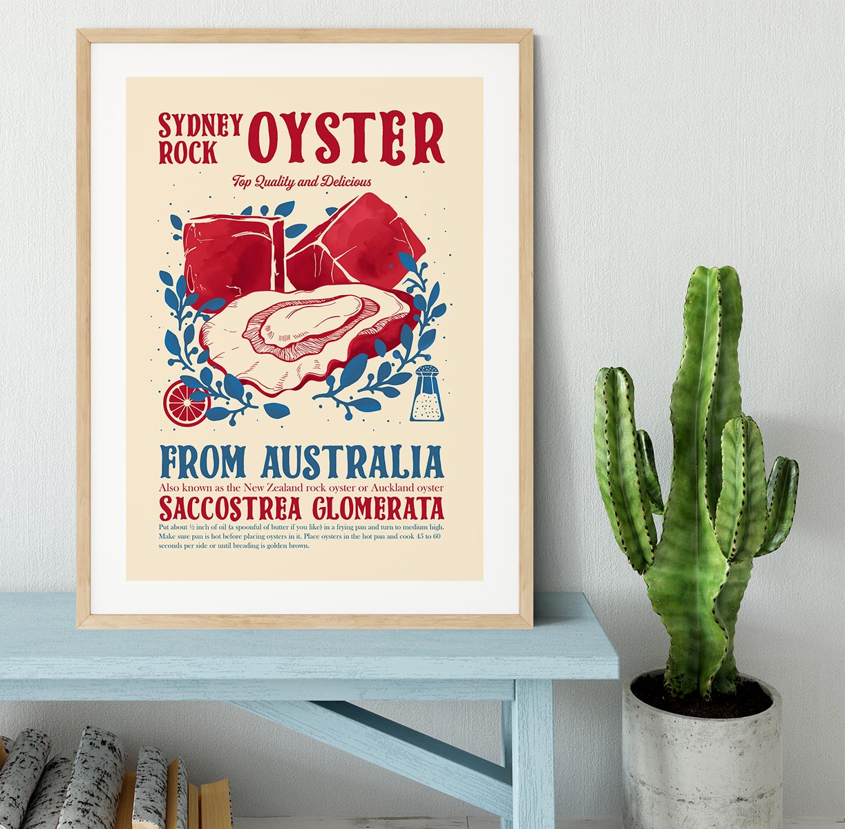 Oyster kitchen decor Framed Print - Canvas Art Rocks - 3