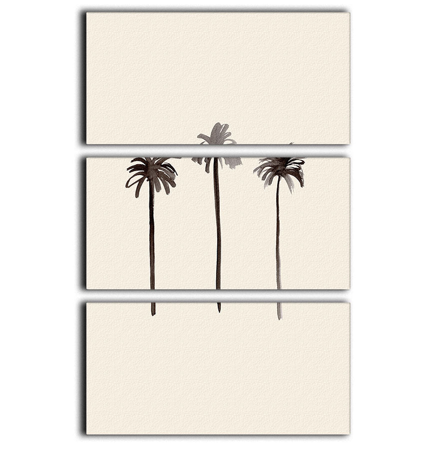 Palm Trees Ink 3 Split Panel Canvas Print - 1x - 1