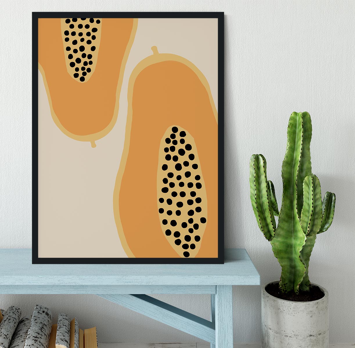 Papaya Minimalist Framed Print - Canvas Art Rocks - 2