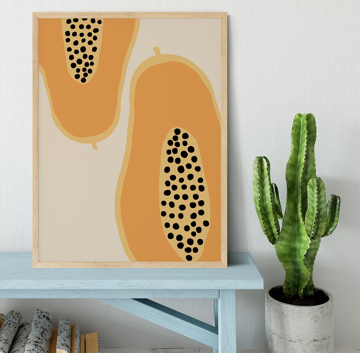 Papaya Minimalist Framed Print - Canvas Art Rocks - 4