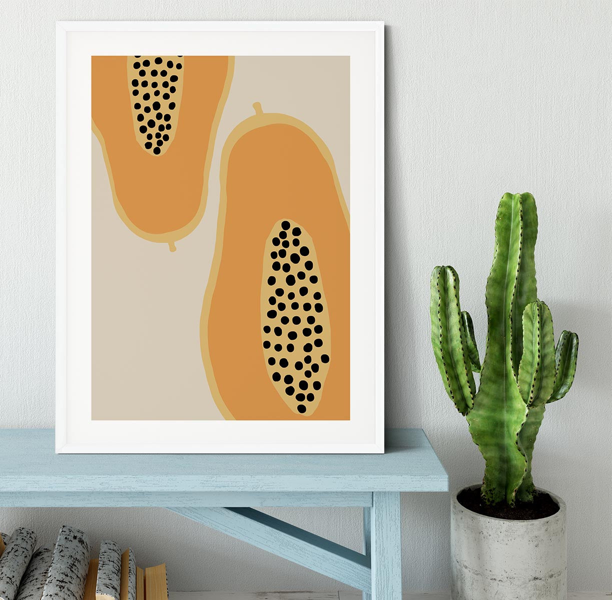 Papaya Minimalist Framed Print - Canvas Art Rocks - 5