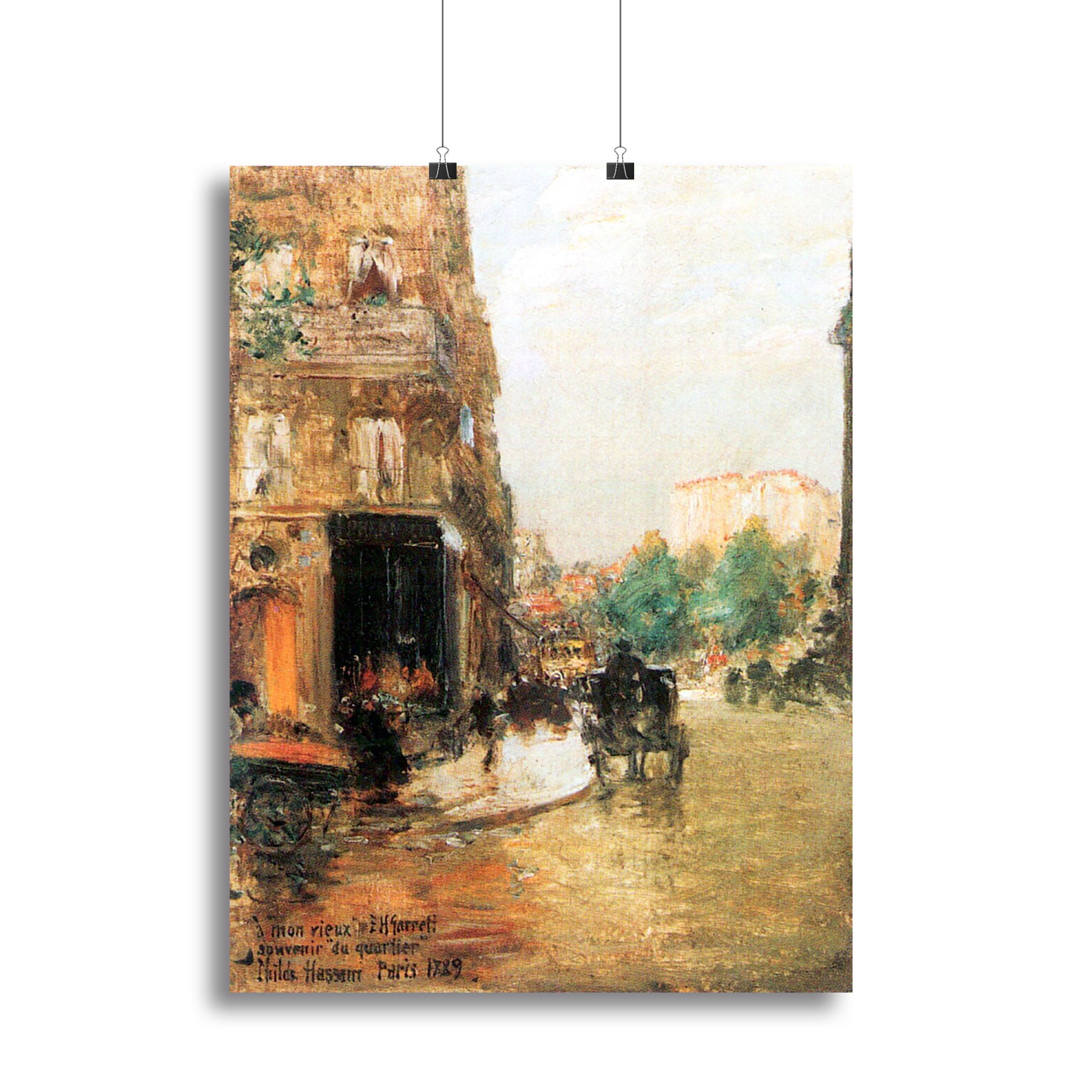 Parisian street scene 2 by Hassam Poster - Unframed