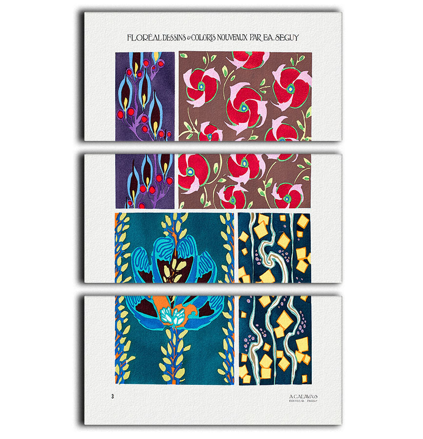 Pattern 03 3 Split Panel Canvas Print - Canvas Art Rocks - 1