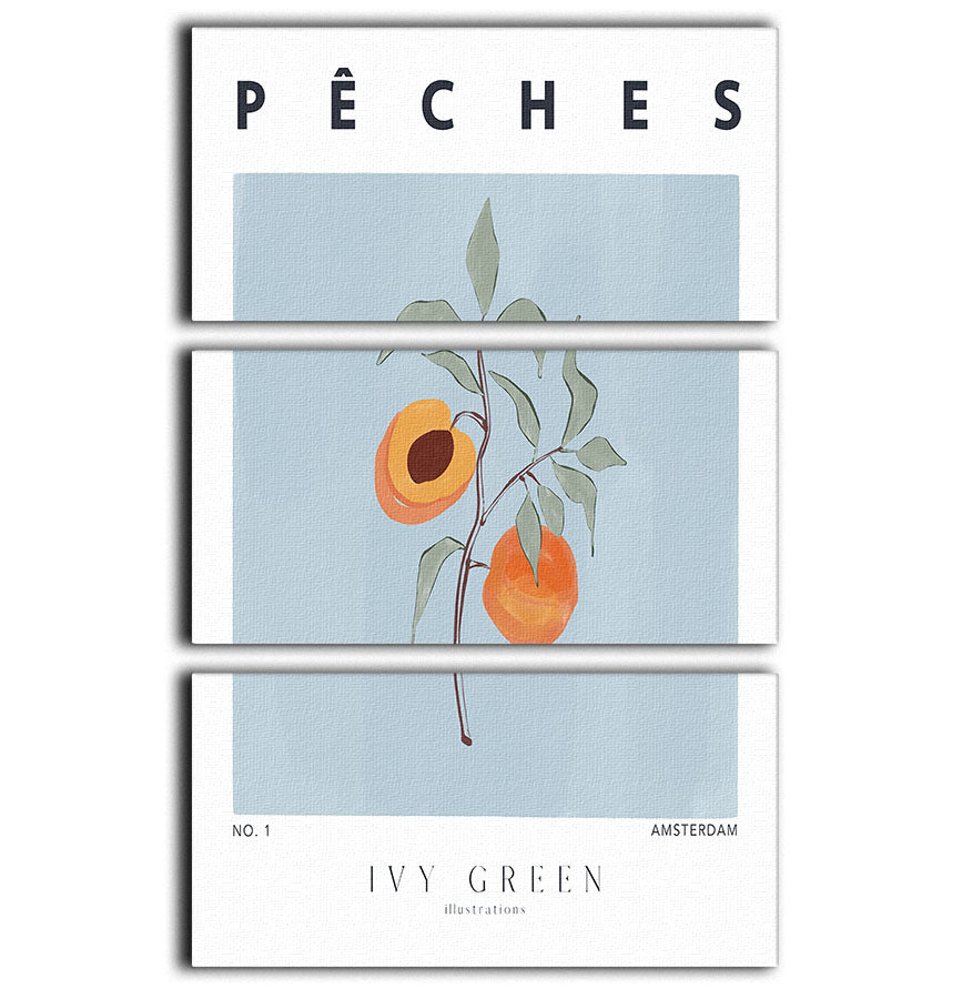 Peaches 3 Split Panel Canvas Print - Canvas Art Rocks - 1