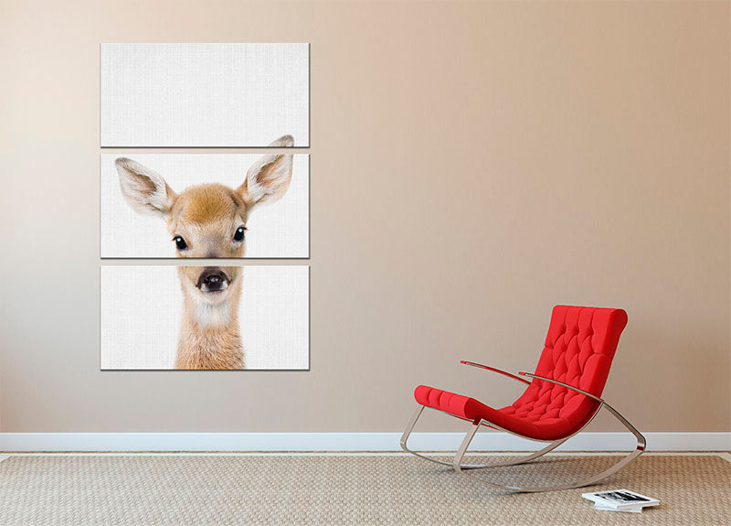 Peekaboo Baby Deer 3 Split Panel Canvas Print - 1x - 2