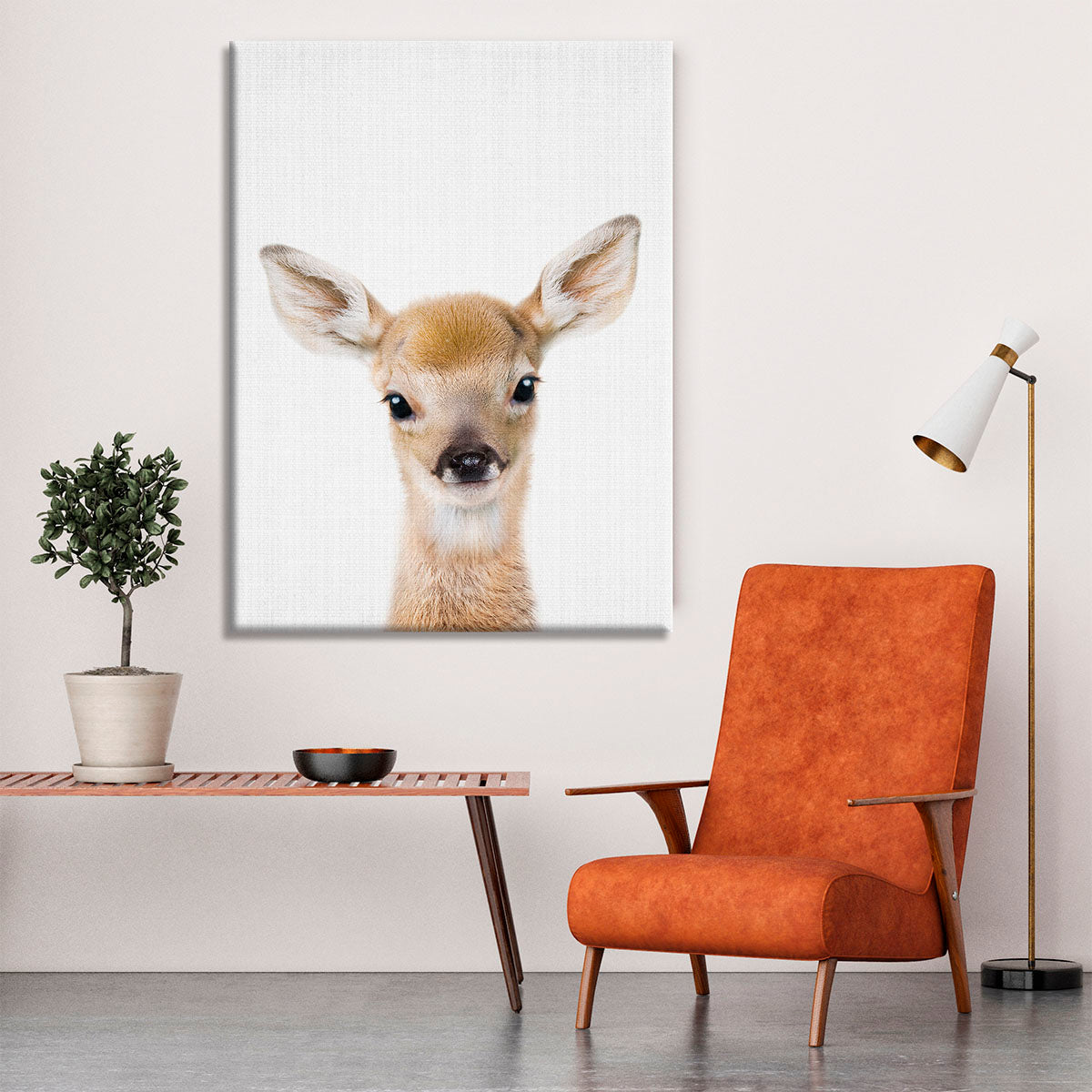 Peekaboo Baby Deer Canvas Print or Poster - 1x - 6