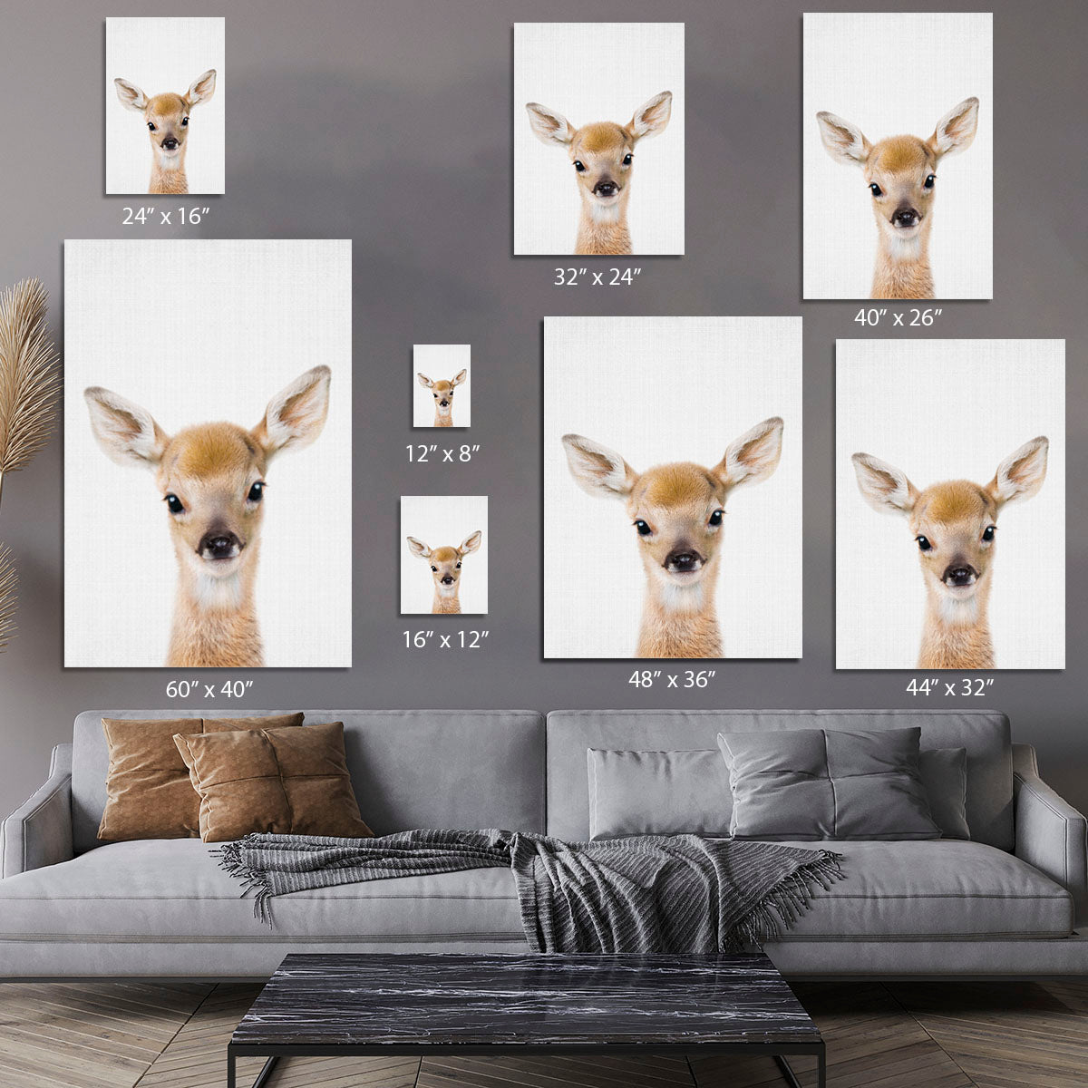 Peekaboo Baby Deer Canvas Print or Poster - 1x - 7