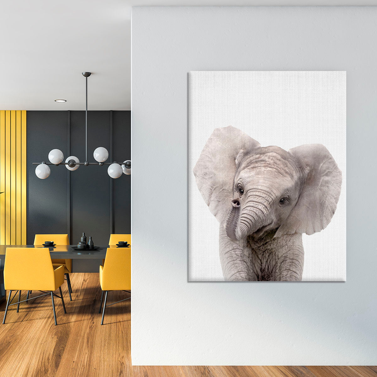 Peekaboo Baby Elephant Canvas Print or Poster - 1x - 4