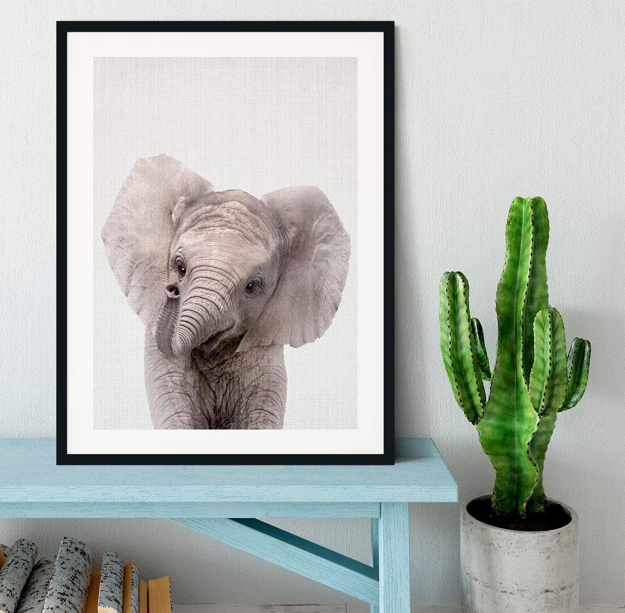 Peekaboo Baby Elephant Framed Print - 1x - 1