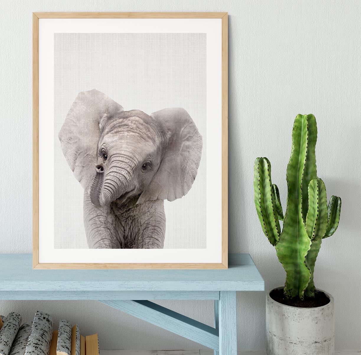 Peekaboo Baby Elephant Framed Print - 1x - 3