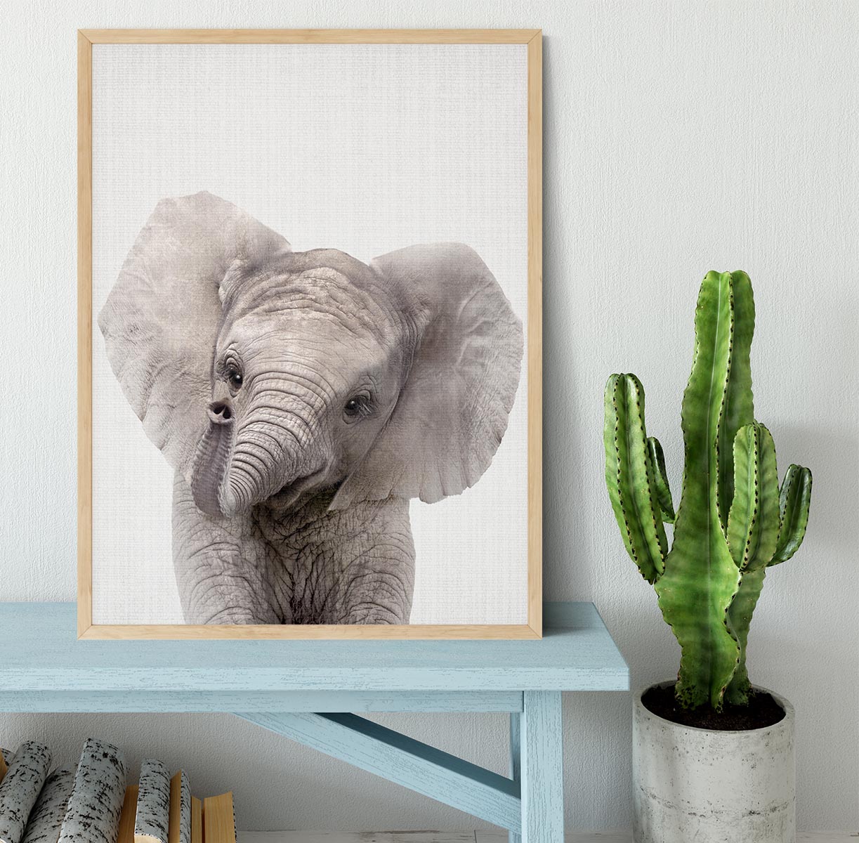 Peekaboo Baby Elephant Framed Print - 1x - 4