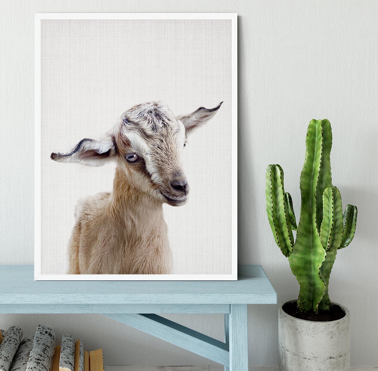 Peekaboo Baby Goat Framed Print - 1x -6