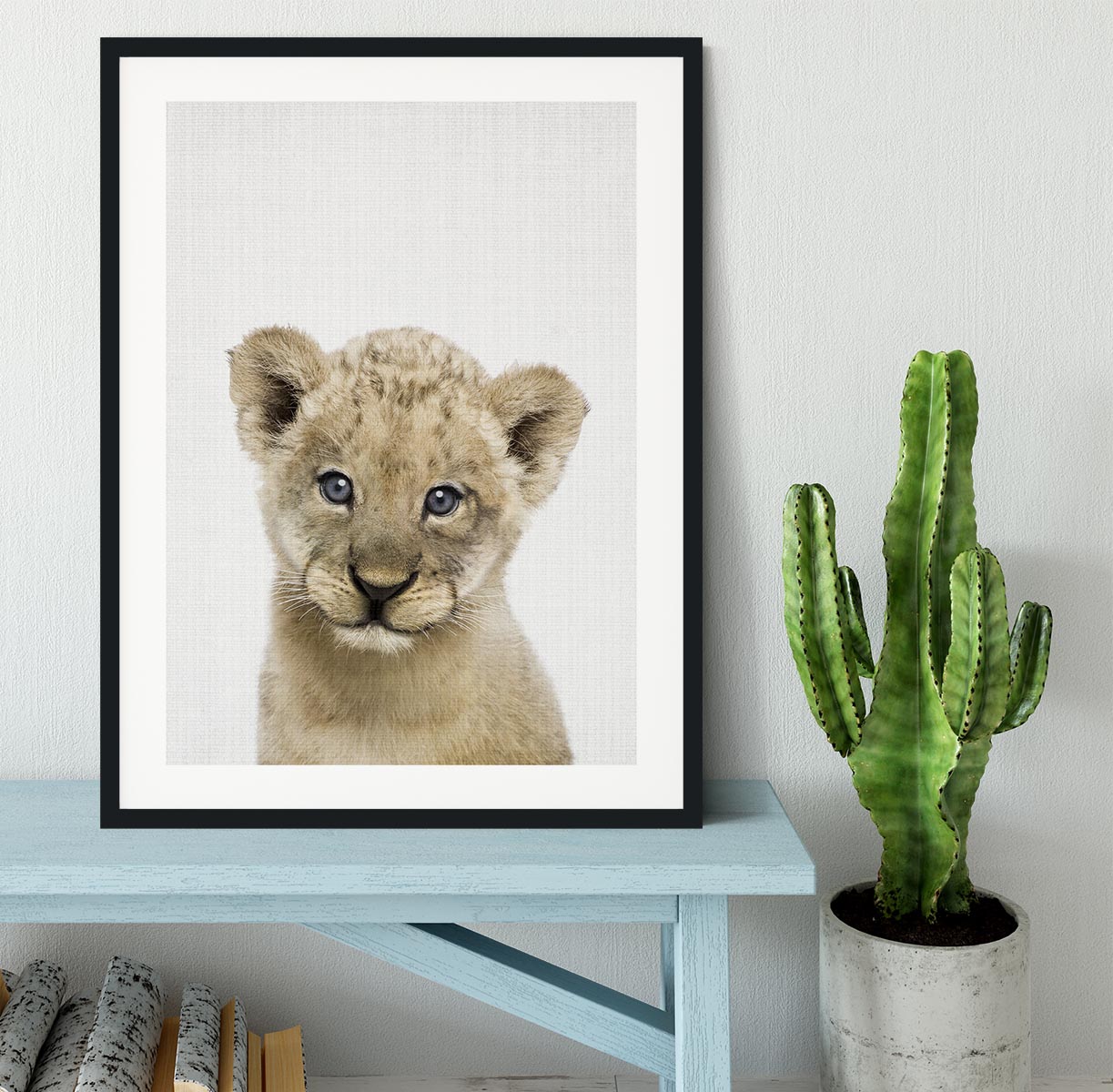 Peekaboo Baby Lion Framed Print - 1x - 1