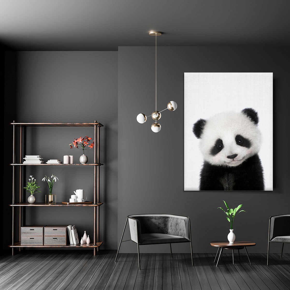 Peekaboo Baby Panda Canvas Print or Poster - 1x - 5