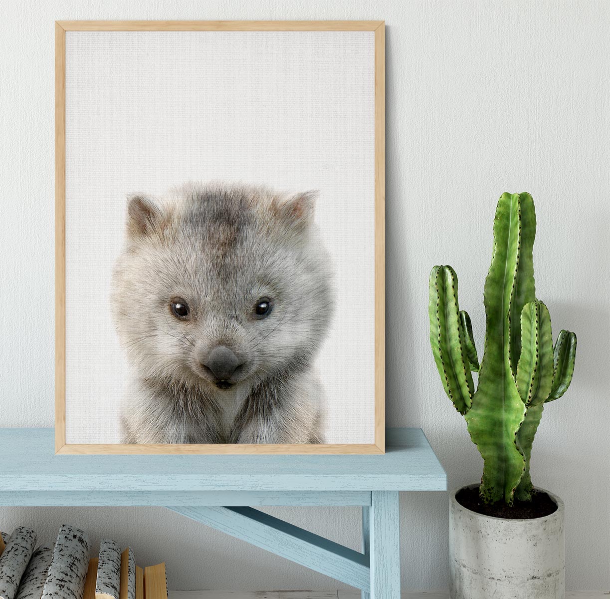 Peekaboo Baby Wombat Framed Print - 1x - 4