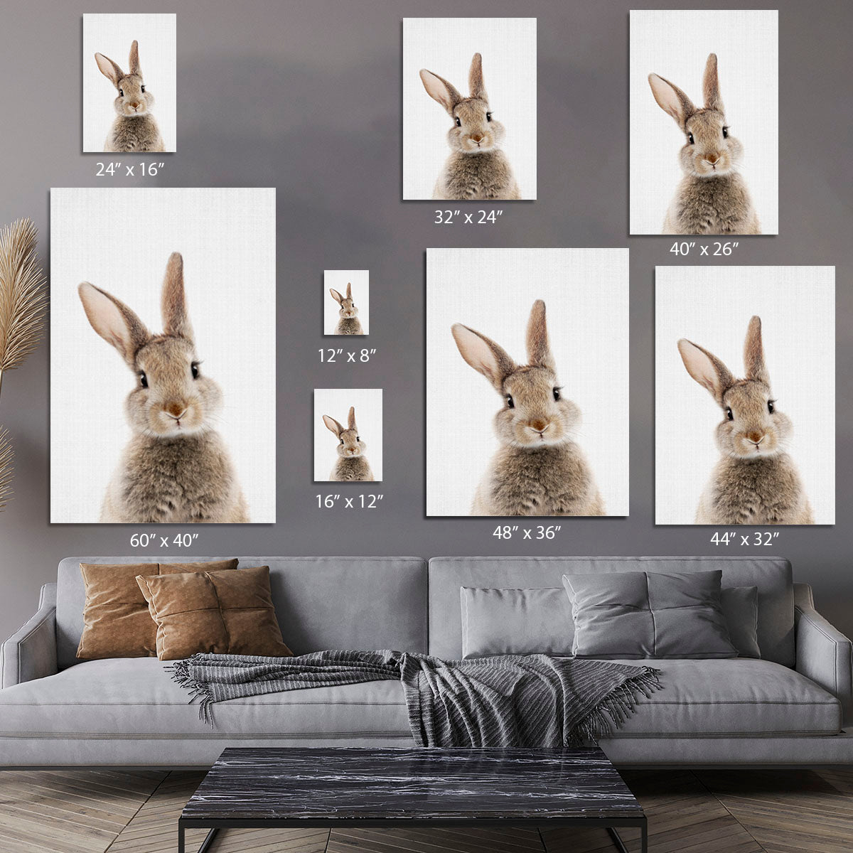 Peekaboo Bunny Canvas Print or Poster - 1x - 7