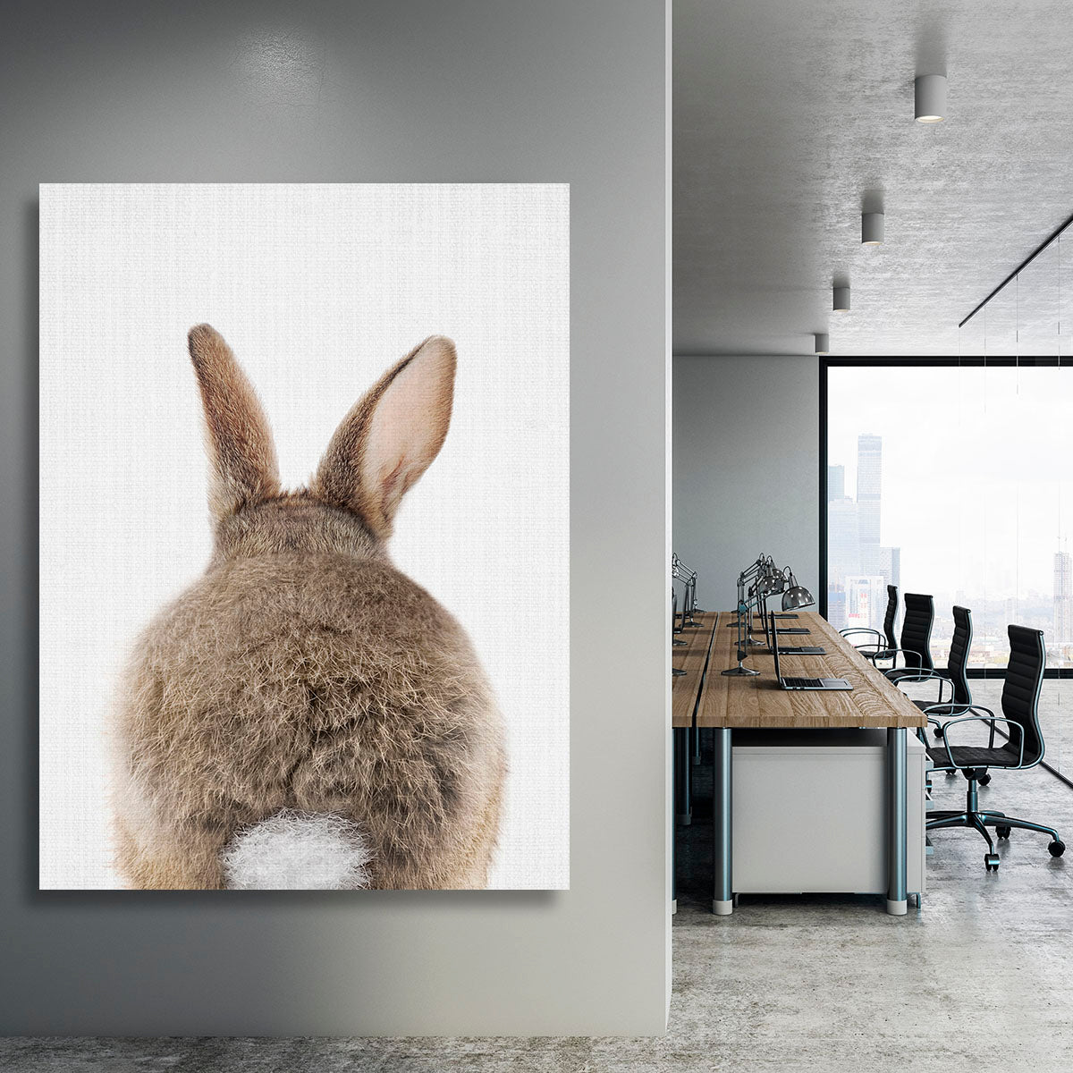 Peekaboo Bunny Tail Canvas Print or Poster - 1x - 3