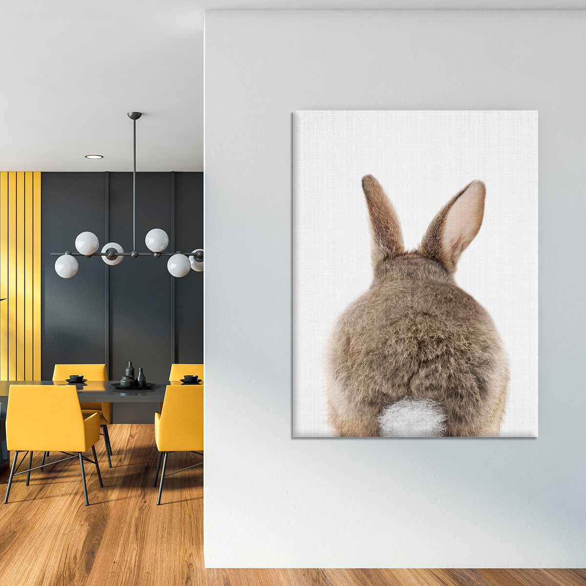 Peekaboo Bunny Tail Canvas Print or Poster - 1x - 4