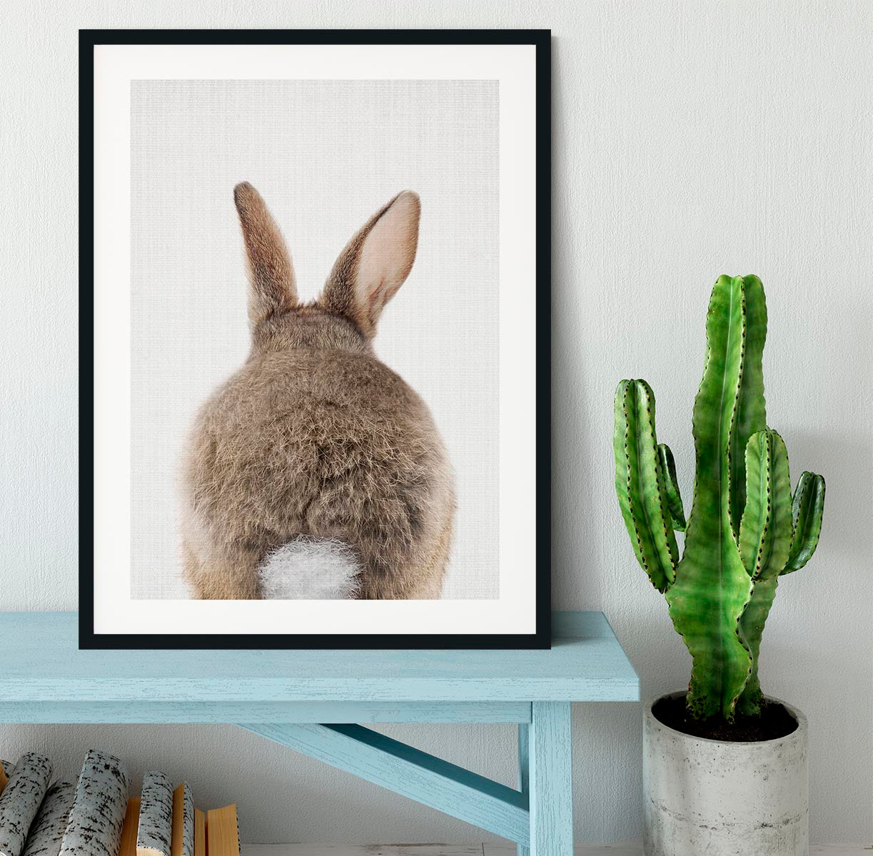 Peekaboo Bunny Tail Framed Print - 1x - 1