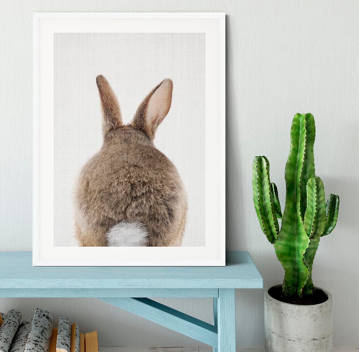 Peekaboo Bunny Tail Framed Print - 1x - 5