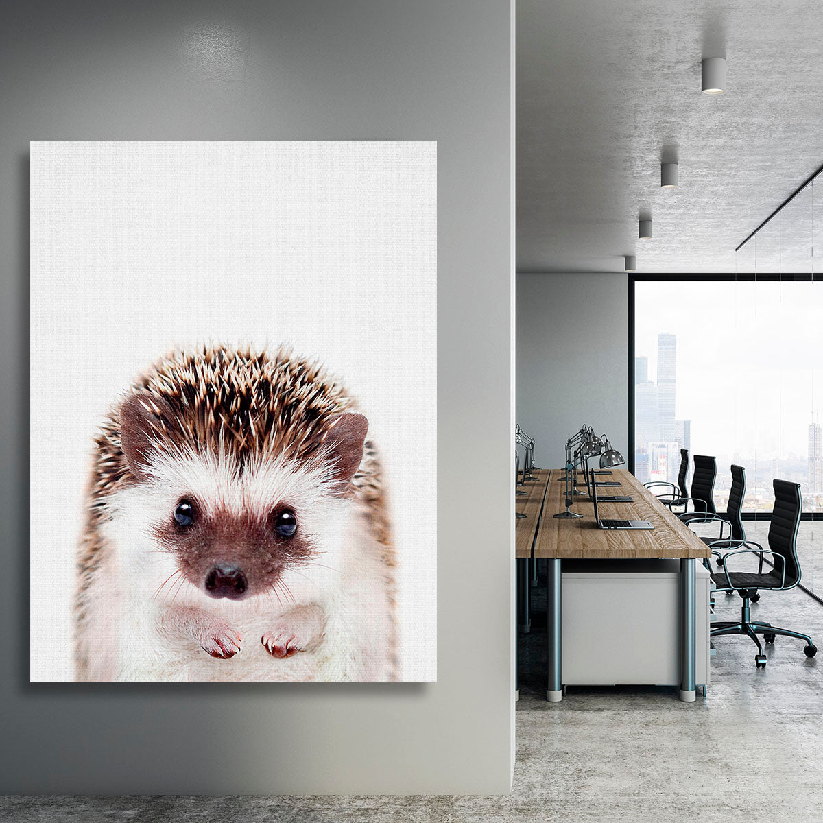 Peekaboo Hedgehog Canvas Print or Poster - 1x - 3