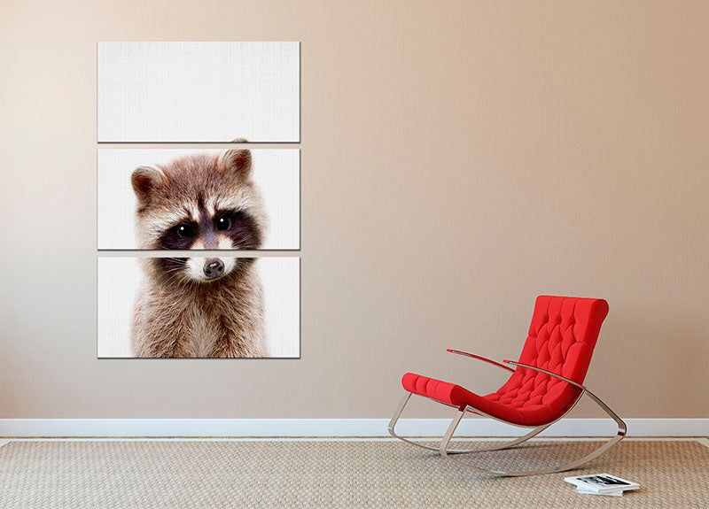 Peekaboo Raccoon 3 Split Panel Canvas Print - 1x - 2