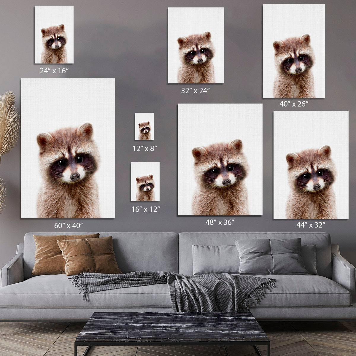 Peekaboo Raccoon Canvas Print or Poster - 1x - 7