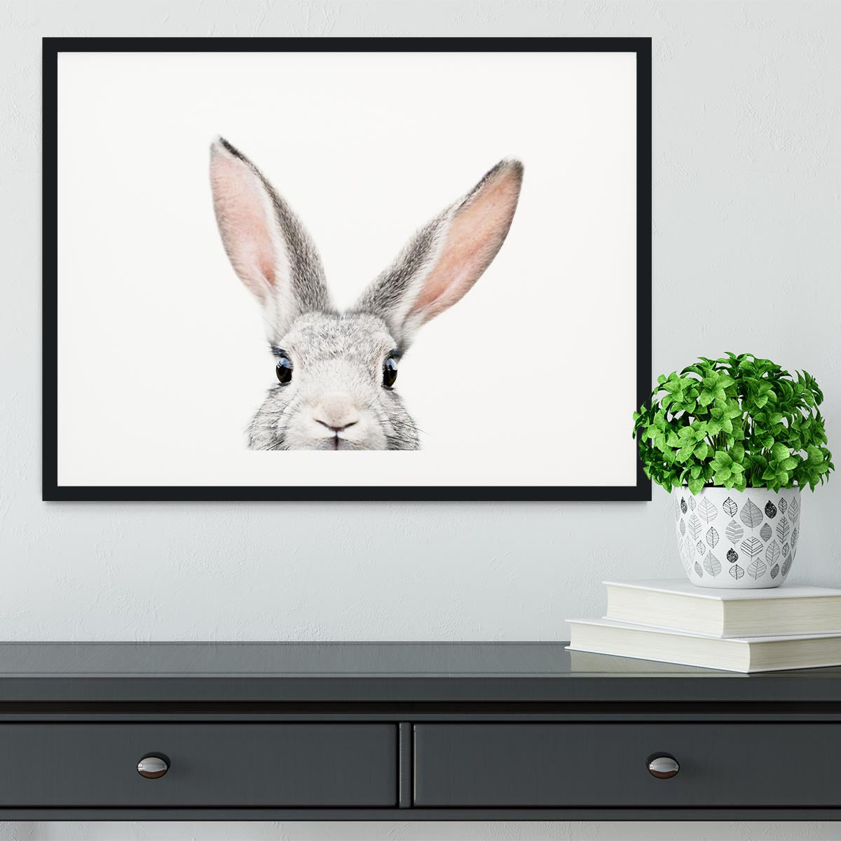 Peeking Bunny Framed Print - 1x - 1