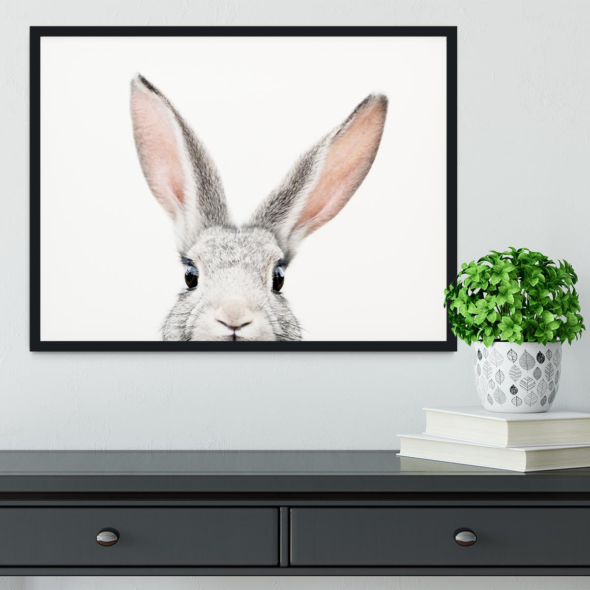 Peeking Bunny Framed Print - 1x - 2