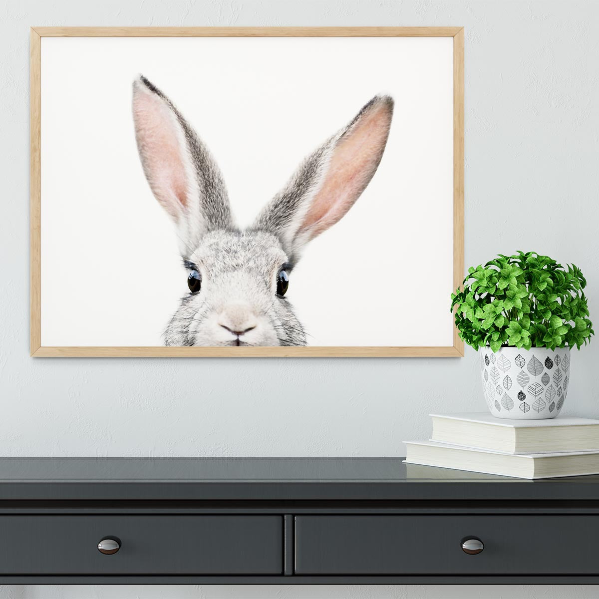 Peeking Bunny Framed Print - 1x - 4