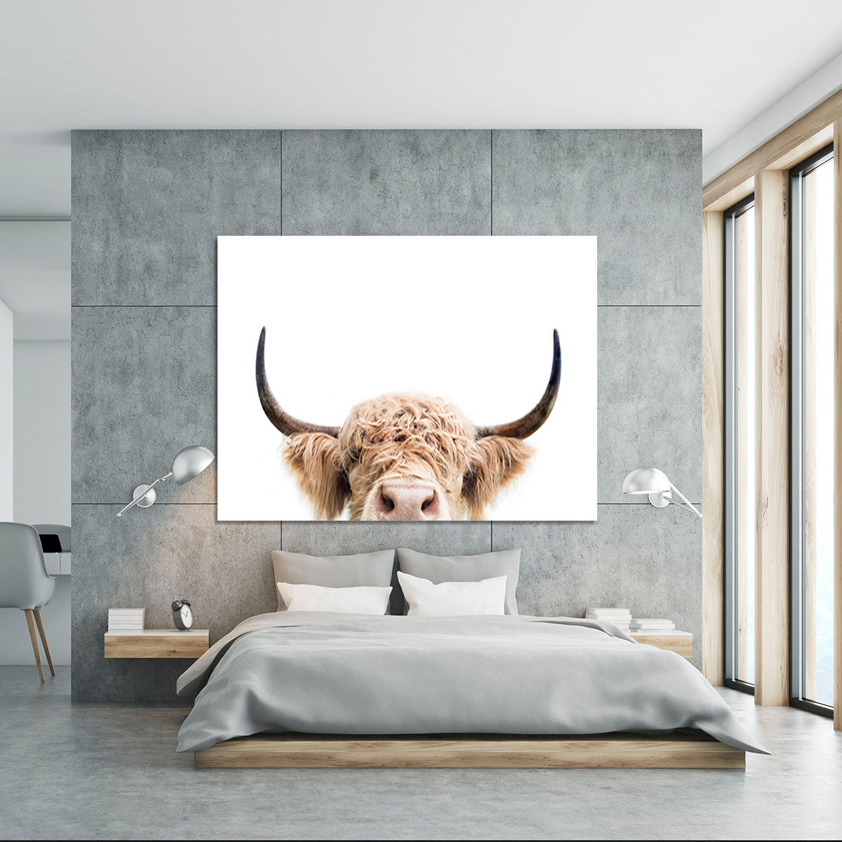 Peeking Cow Canvas Print or Poster - 1x - 5