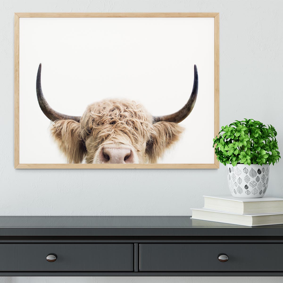 Peeking Cow Framed Print - 1x - 4