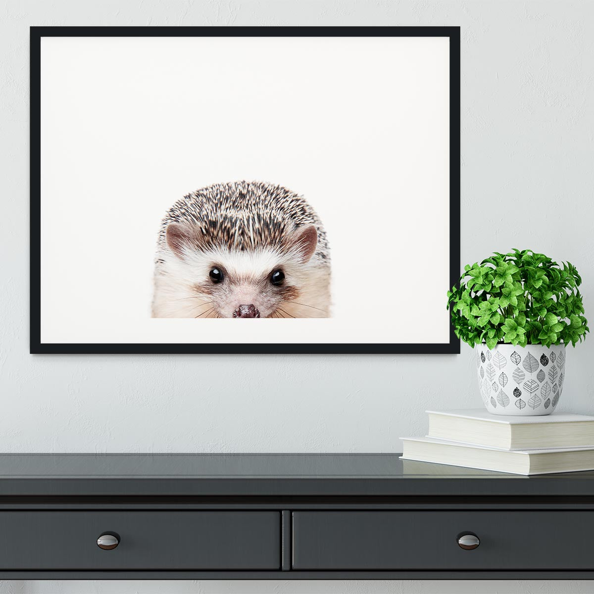 Peeking Hedgehog Framed Print - 1x - 1