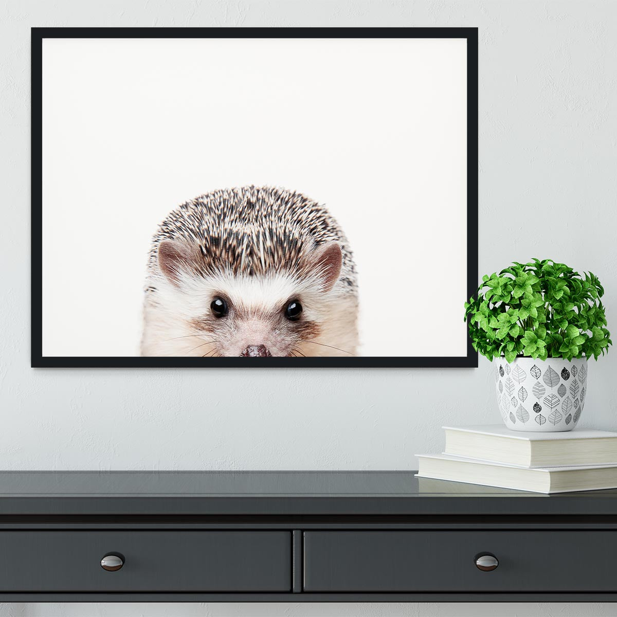 Peeking Hedgehog Framed Print - 1x - 2