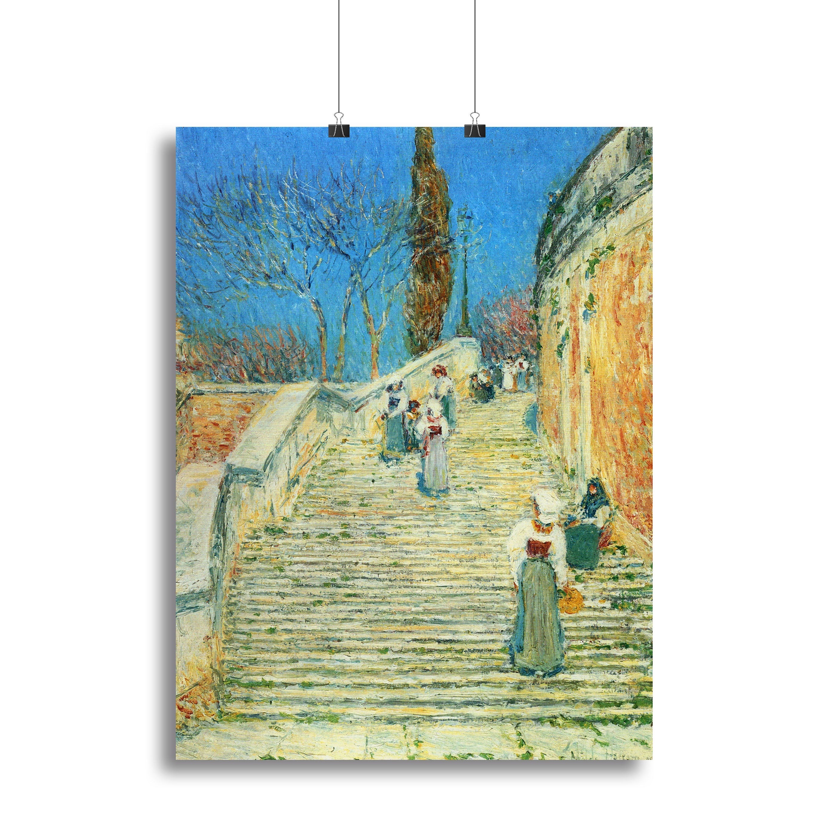 Piazza di Spagna Rome by Hassam Poster - Unframed