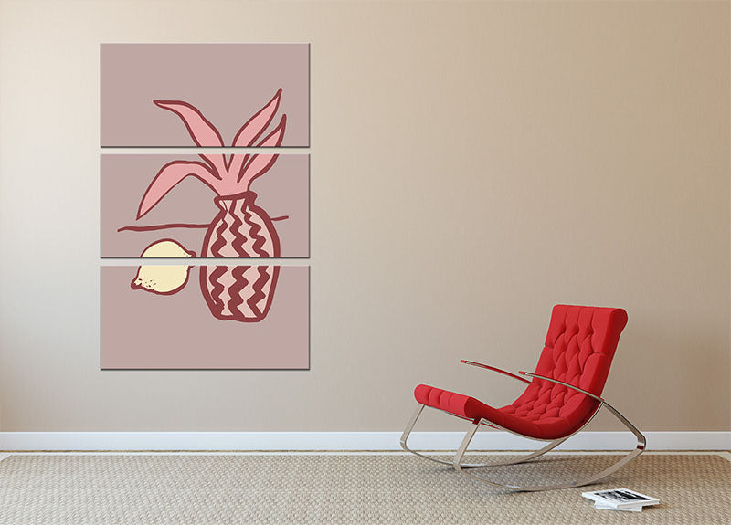 Pink Lemon 3 Split Panel Canvas Print - 1x - 2