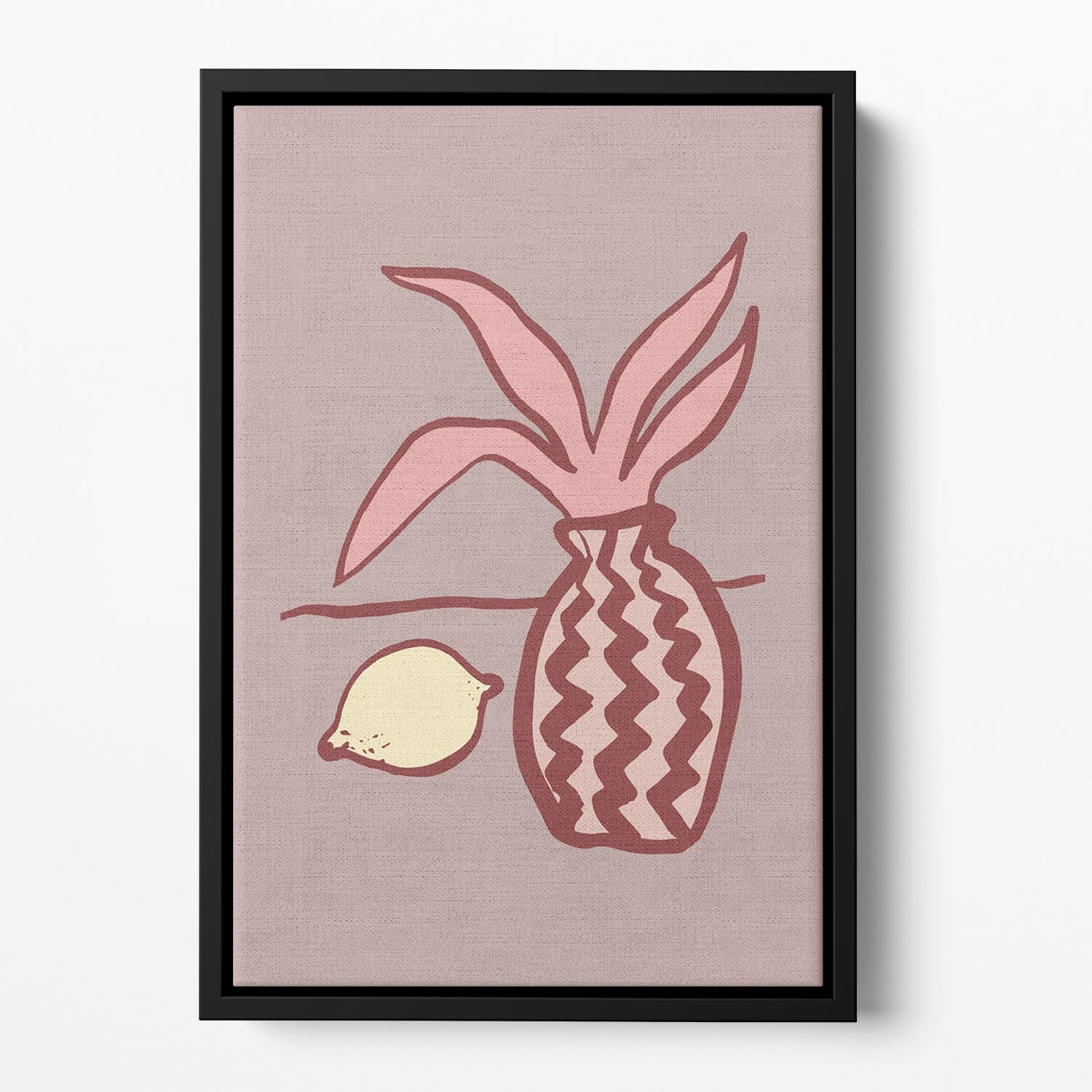 Pink Lemon Floating Framed Canvas - 1x - 2