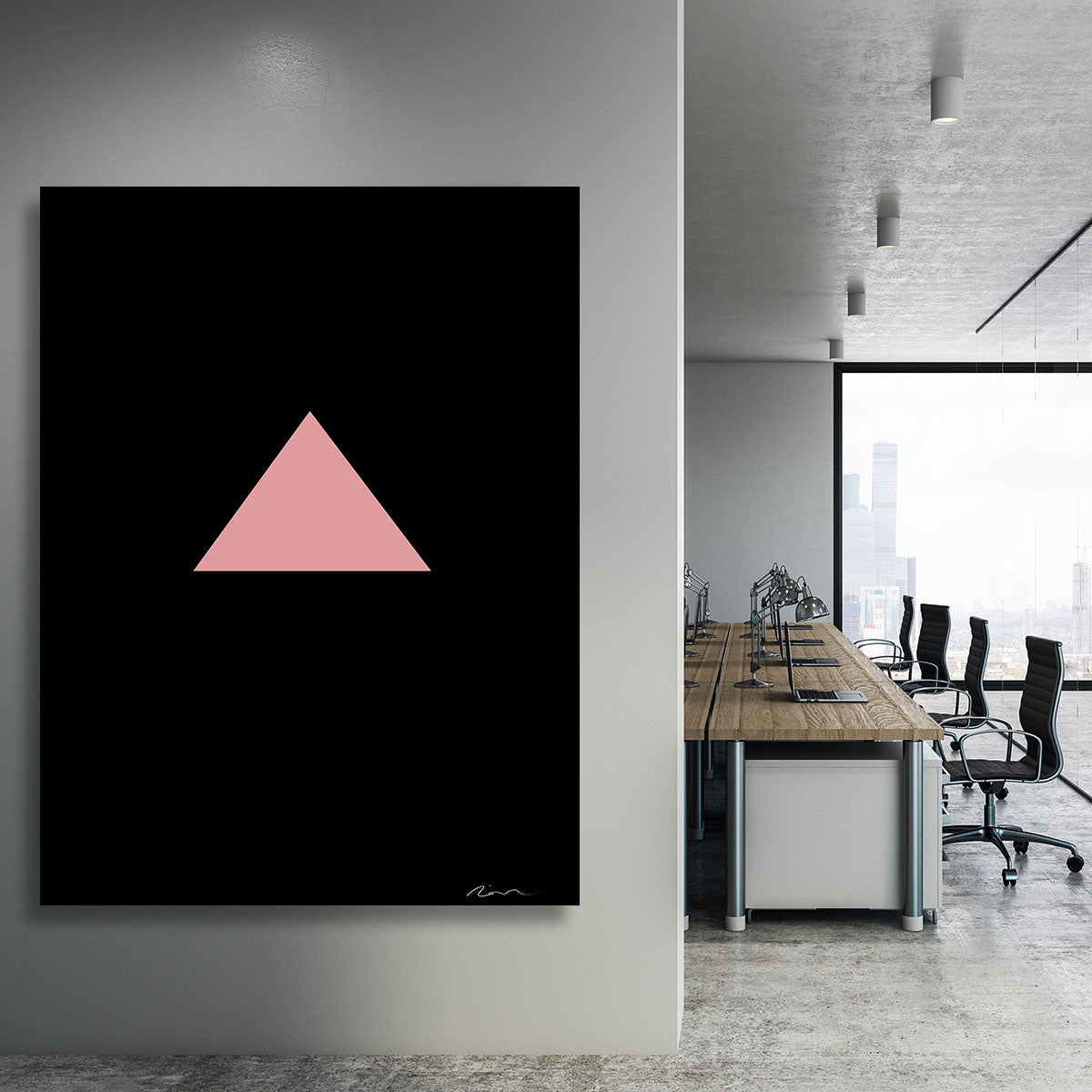 Pink Triangle Canvas Print or Poster - 1x - 3