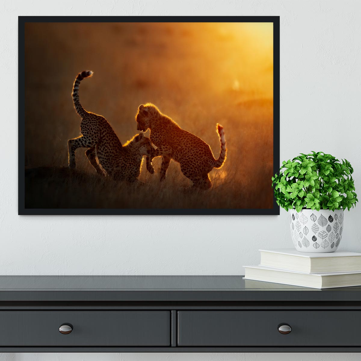 Playing at sunrise Framed Print - 1x - 2