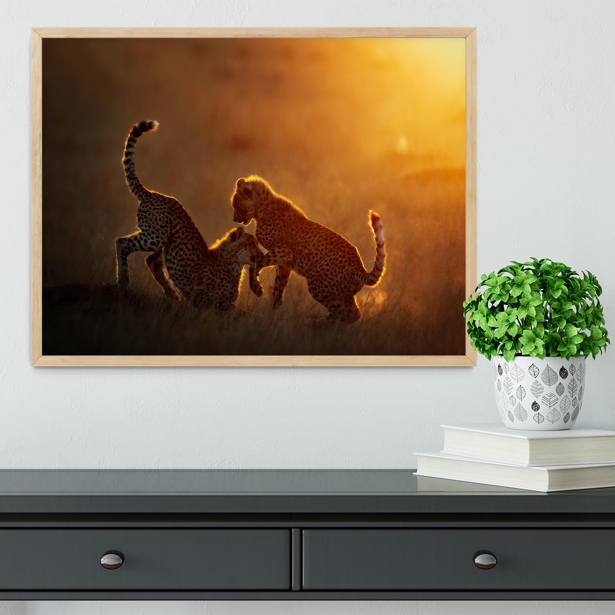 Playing at sunrise Framed Print - 1x - 4