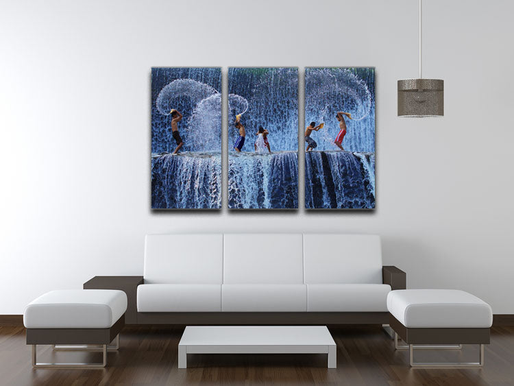 Playing with splash 3 Split Panel Canvas Print - 1x - 3