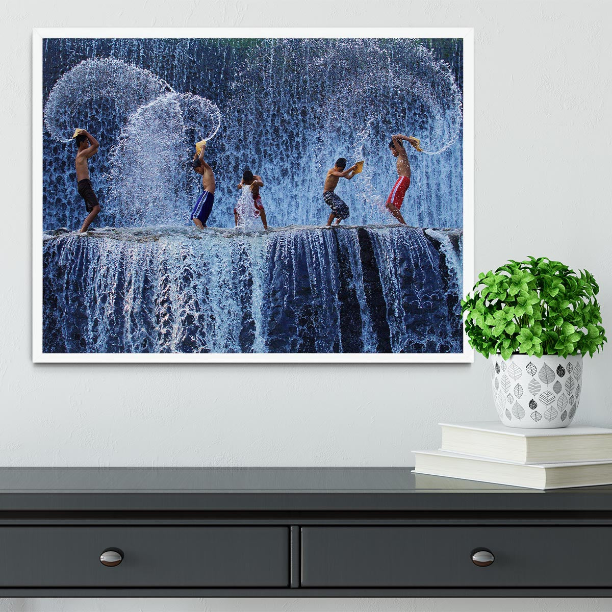 Playing with splash Framed Print - 1x -6