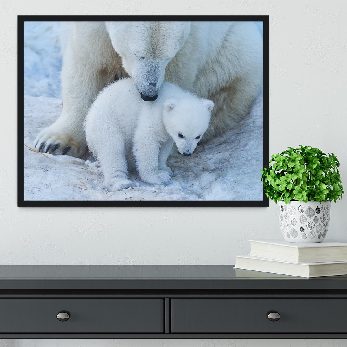 Polar bear Mother Framed Print - 1x - 2