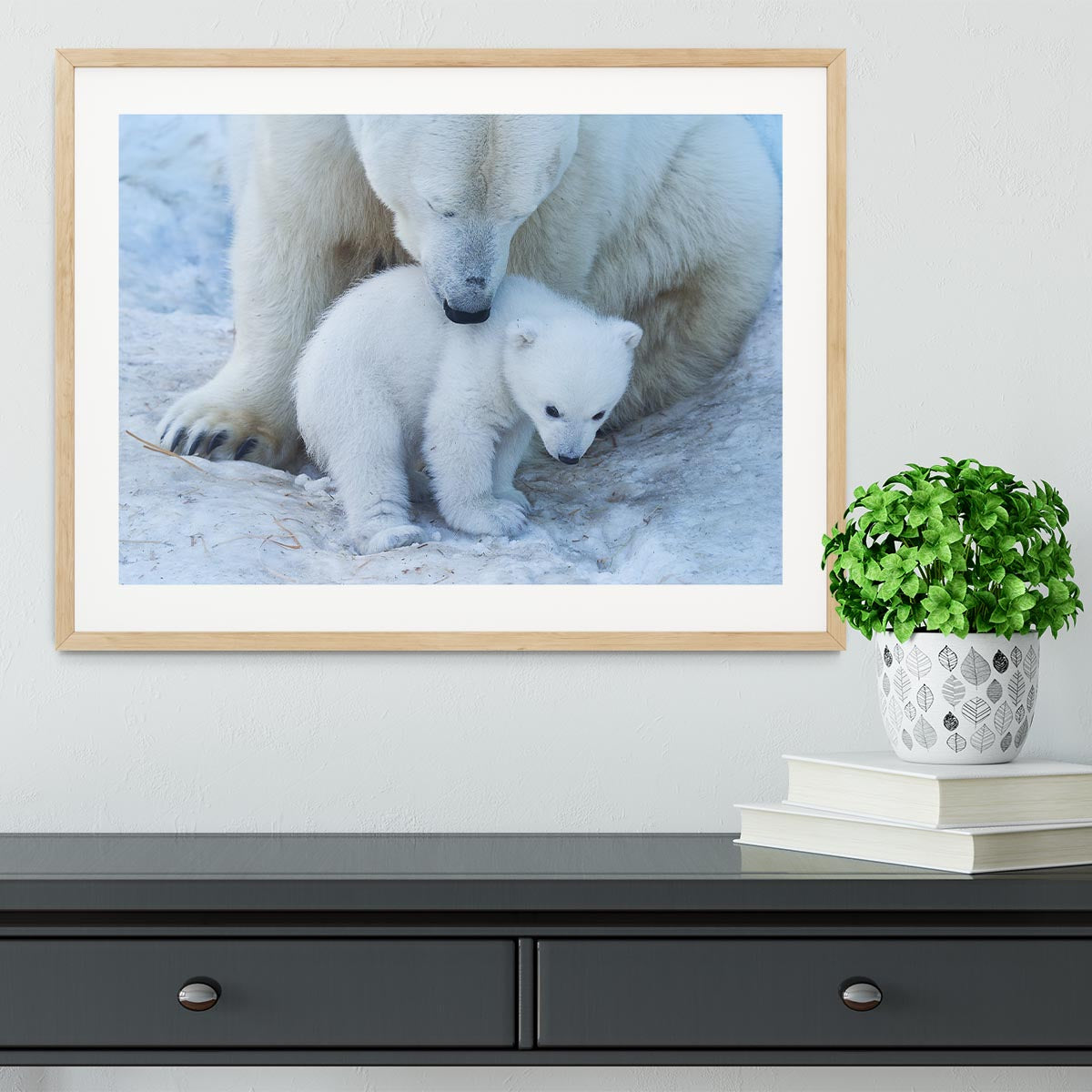 Polar bear Mother Framed Print - 1x - 3